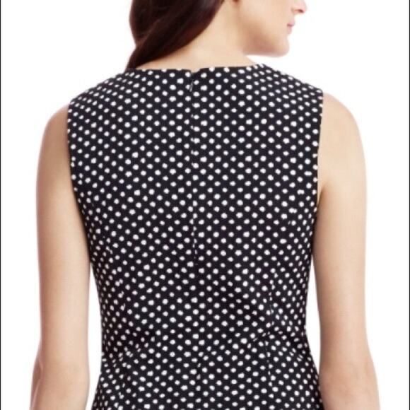 Diane Von Furstenberg DVF Mallorie Peplum Sleeveless Top 8 Black Polka Dot Shirt - Picture 10 of 11